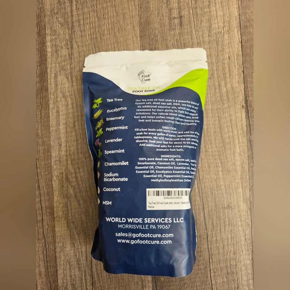 Foot Soak Epsom Salt Pedicure Salts Tea Tree Rosemary First Aid Feet Gift Bag
